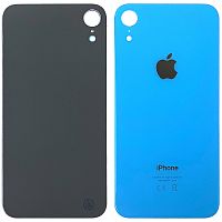 Задняя крышка Apple iPhone XR (синяя AAA с большим отверстием)