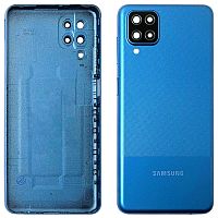 Задняя крышка Samsung Galaxy A12 A125F (синяя со стеклом камеры)