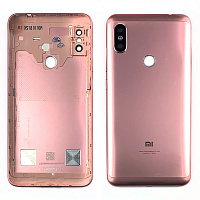 Задня кришка Xiaomi Redmi Note 6 Pro, M1806E7TG (рожева зі склом камери)