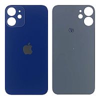 Задняя крышка Apple iPhone 12 Mini (синяя оригинал Китай с большим отверстием)