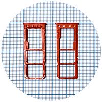 Тримач SIM карти Samsung Galaxy A10 2019 A105F (червоний на 2 SIM + MicroSD)