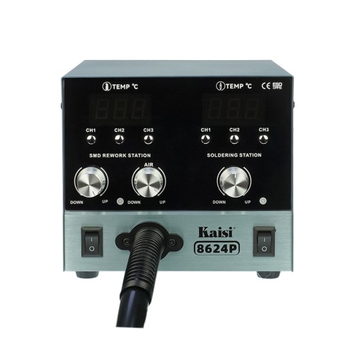Паяльная станция прецизионная Kaisi 8624P-245, фен 100C - 450C, паяльник стандарта JBC 245 200C - 500C, 6 каналов памяти, 800W фото 3
