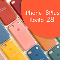 Чохол Silicone case для iPhone 7 Plus, iPhone 8 Plus оригінал (рожевий peach №28)