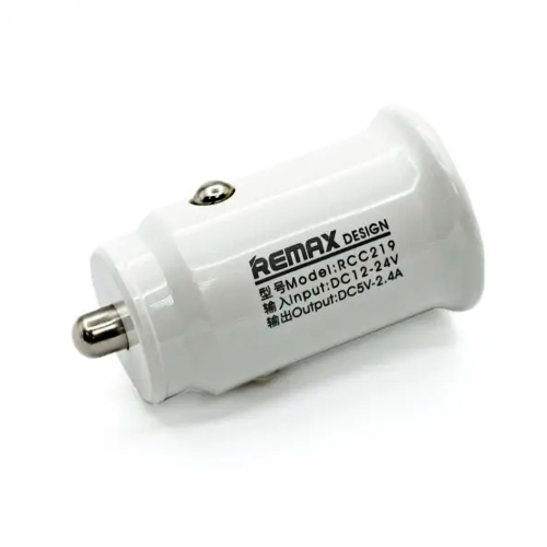 Авто зарядний адаптер Remax Roki Series RCC219 2.4A (білий) Авто зарядний адаптер Remax Roki Series RCC219 2.4A (білий)