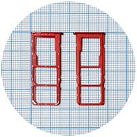Тримач SIM карти Samsung Galaxy A10s A107F (червоний на 2 SIM + MicroSD)