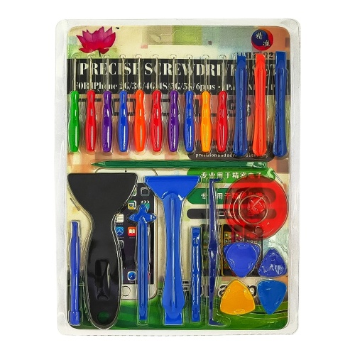 Набір інструментів HH-026 для розбирання iPhone, iPad, Mac (10 викруток, 2 шпательки, 8 лопаток, 4 медіатори, присоски) фото 2