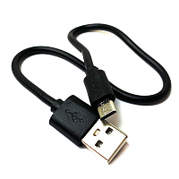 Кабель зарядки Micro USB 40см 2А (чорний)