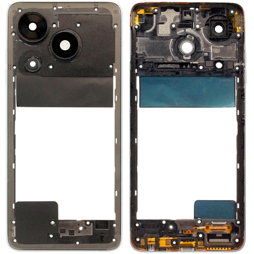 Рамка корпусу Tecno Spark 20C BG7n (біла зі склом камери)