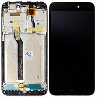 Дисплей Xiaomi Redmi 5A, Redmi Go з тачскріном (чорний оригінал OEM з рамкою Redmi 5a)