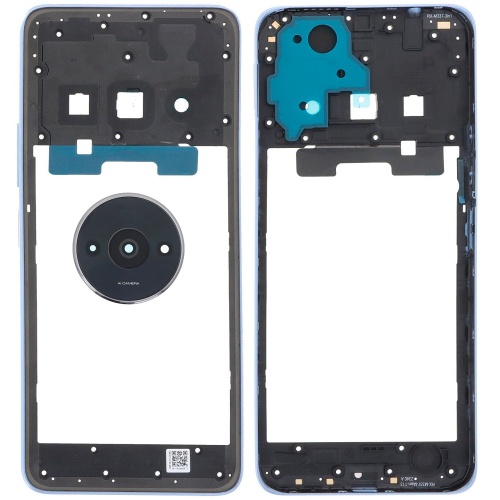 Рамка корпусу Xiaomi Redmi A3 (синя зі склом камери)