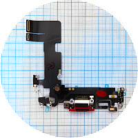 Шлейф Apple iPhone 13 з роз'ємом зарядки та мікрофоном (червоний оригінал Китай)