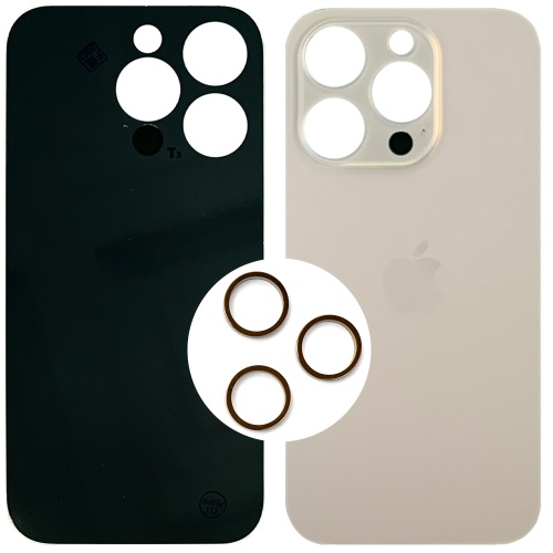 Задняя крышка Apple iPhone 14 Pro (золотистая оригинал Китай с кольцами)