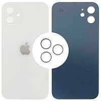 Задня кришка Apple iPhone 12 (біла оригінал Китай з кільцями)