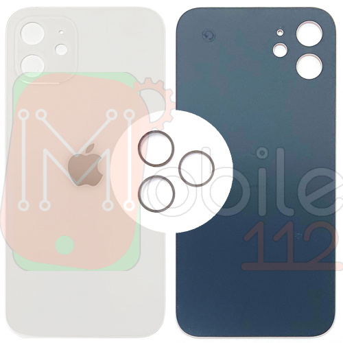 Задня кришка Apple iPhone 12 (біла оригінал Китай з кільцями)