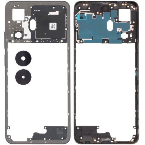 Рамка корпусу Realme C55 RMX3710 (чорна зі склом камери)