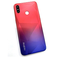 Задня кришка Realme 3i RMX1827 (червона оригінал Китай зі склом камери)