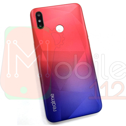 Задня кришка Realme 3i RMX1827 (червона оригінал Китай зі склом камери)