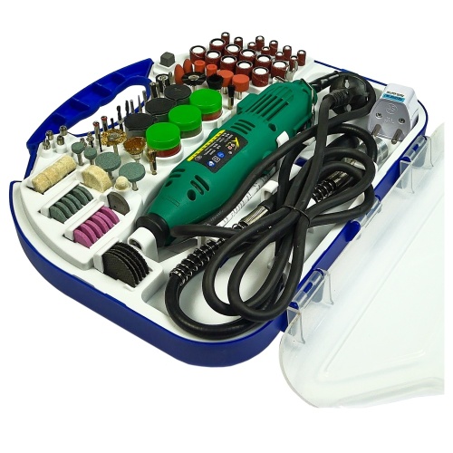 Бормашина в кейсі Aida A-063 (набір насадок для гравіювання, шліфування, полірування, 8000-31000 об/ хв, 220V, 260W) фото 3