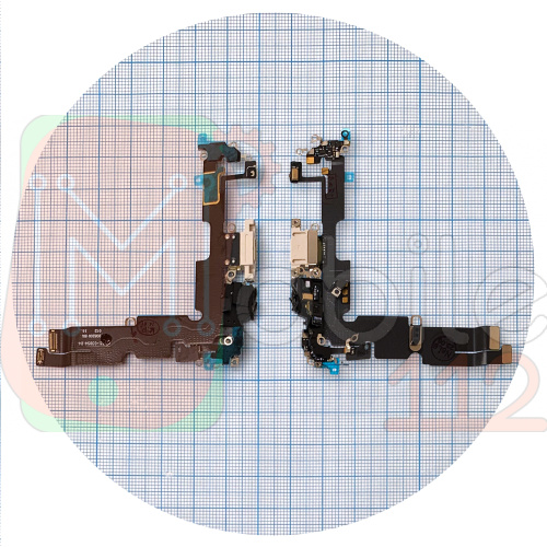 Шлейф Apple iPhone 14 Plus с разъемом зарядки и микрофоном (белый оригинал Китай)