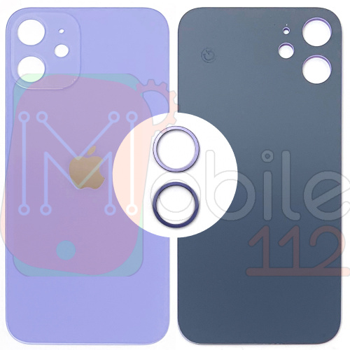 Задня кришка Apple iPhone 12 Mini (фіолетова оригінал Китай з кільцями)