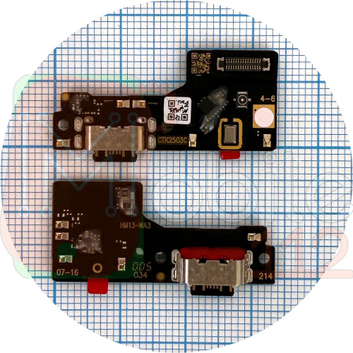 Шлейф Xiaomi Redmi 13 з роз'ємом зарядки та мікрофоном - нижня плата (AAA)