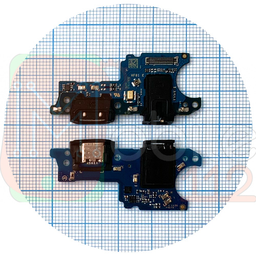 Шлейф Samsung Galaxy A03 A035F с разъемами зарядки и наушников, микрофоном - нижняя плата (оригинал 100%)