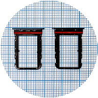 Тримач SIM карти Xiaomi Mi Note 10, Mi Note 10 Pro, Mi Note 10 Lite, Mi CC9 Pro (чорний на 2 SIM)