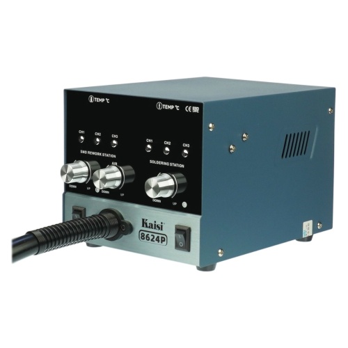 Паяльная станция прецизионная Kaisi 8624P-245, фен 100C - 450C, паяльник стандарта JBC 245 200C - 500C, 6 каналов памяти, 800W фото 4