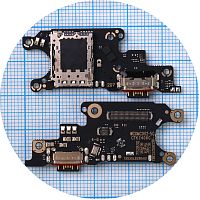 Шлейф Xiaomi 13 Lite з роз'ємами Sim-карти, зарядки та мікрофоном - нижня плата (AAA)