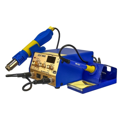 Паяльна станція Aida 886D, фен з цифровою індикацією, паяльник з аналоговим регулюванням t, USB 5V 2A фото 2