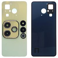 Задняя крышка Infinix Hot 40i X6528B (золотистая оригинал Китай со стеклом камеры)