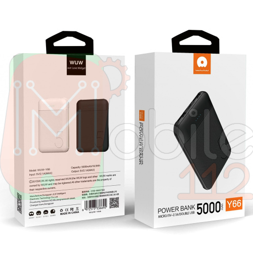 Power Bank Павербанк WUW Y66 Double USB, micro, 2.1A 5000mAh фото 2
