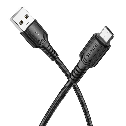 Кабель зарядки Borofone BX116 Certain USB A - Micro 2.4A 1м Чорний фото 2 Кабель зарядки Borofone BX116 Certain USB A - Micro 2.4A 1м Чорний фото 2