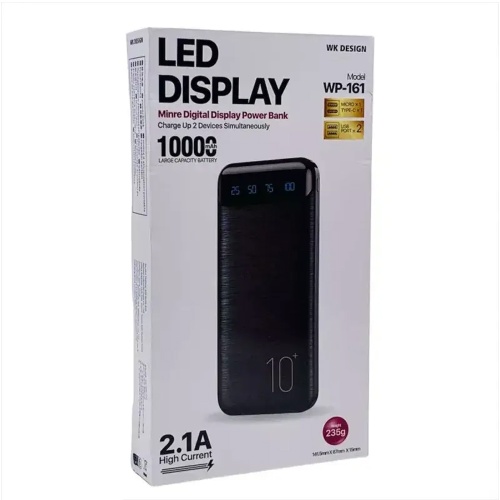 Power Bank Павербанк Wekome wk design WP-161 10000mAh Чорний фото 3