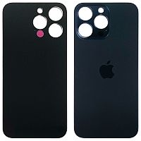 Задняя крышка Apple iPhone 15 Pro Max (синяя Blue Titanium с большим отверстием)