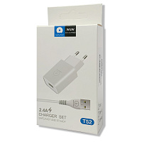 Зарядний пристрій WUW T52 USB кабель Micro 2.4A (білий)