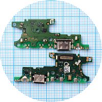 Шлейф Honor X8a з роз'ємами зарядки, навушників та мікрофоном - нижня плата (оригінал Китай)