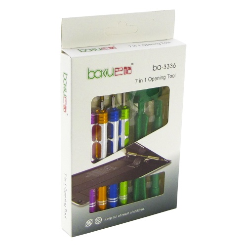 Набір інструментів Baku BA-3336-A (викрутки: Y0.6, +1.5, пенталоб 0.8, Pinhead +2.5, дві лопатки, медіатор)