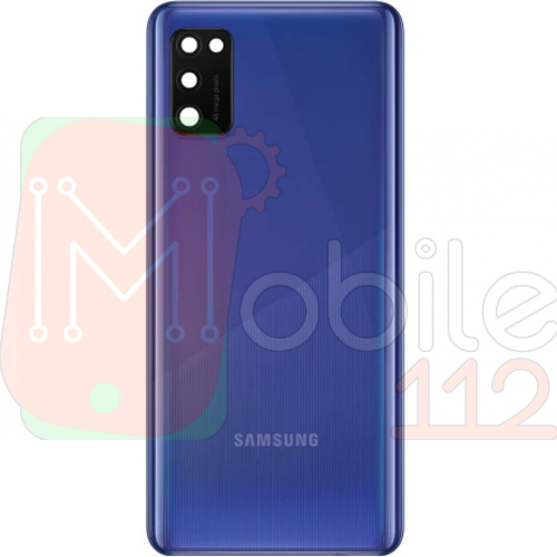 Задня кришка Samsung Galaxy A41 2020 A415F (синя оригінал Китай зі склом камери)