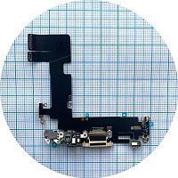 Шлейф Apple iPhone 13 с разъемом зарядки и микрофоном (белый оригинал Китай)