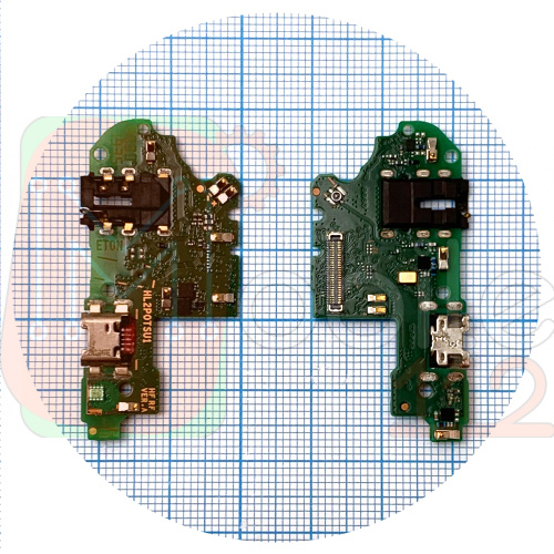 Шлейф Huawei P Smart 2019 POT-LX1 LX3 з роз'ємом зарядки та мікрофоном Оригінал 100% - нижня плата