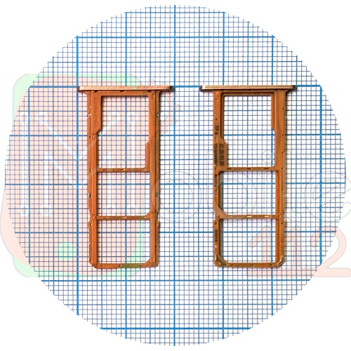 Держатель Sim карты и карты памяти Huawei Y5 2018,Y5 Prime 2018, Y5 2019, Honor 7A 5.45, Honor 7s, Honor 7 Play (золотистый на 2 SIM + Micro SD)