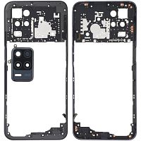 Рамка корпусу Realme 8 5G (чорна зі склом камери)