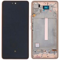 Дисплей Samsung Galaxy A53 5G A536B з тачскріном (OLED Big Glass із золотистою рамкою)