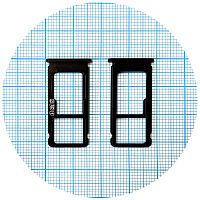 Тримач SIM карти Nokia 6.1 (чорний на 2 SIM)