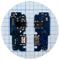 Шлейф Samsung Galaxy A04s A047F з роз'ємами зарядки та навушників, мікрофоном - нижня плата ()