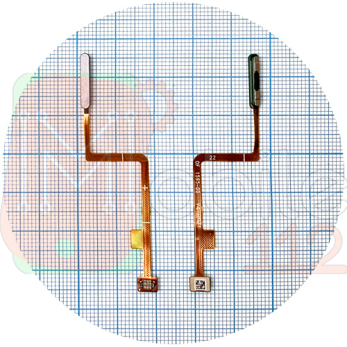 Шлейф Xiaomi Mi 10T Lite, Redmi Note 9 Pro 5G со сканером отпечатка пальца (серый)