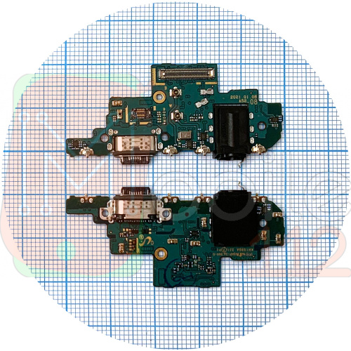 Шлейф Samsung Galaxy A52 4G A525F, A52 5G A526B з роз'ємами зарядки, навушників та мікрофоном - нижня плата (оригінал Китай) фото 2