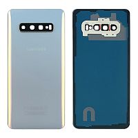 Задняя крышка Samsung Galaxy S10 Plus G975F (белая оригинал Китай со стеклом камеры)