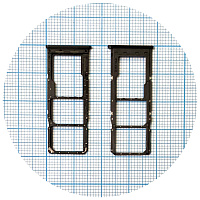 Тримач SIM карти та карти пам'яті Samsung Galaxy A12 A125F (чорний на 2 SIM + Micro SD)